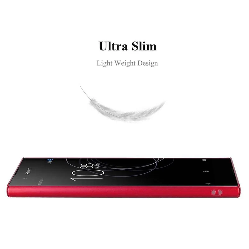 Cadorabo Hülle kompatibel mit Sony Xperia XA1 PLUS Hard Case Schutzhülle in Metall Optik gegen Kratzer und Stöße