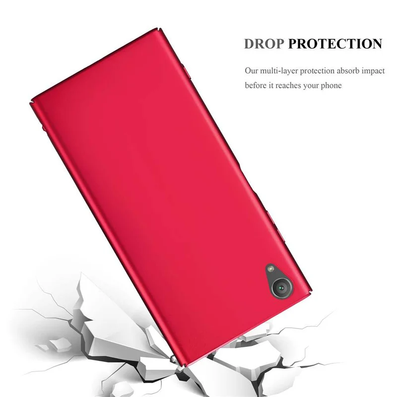 Cadorabo Hülle kompatibel mit Sony Xperia XA1 PLUS Hard Case Schutzhülle in Metall Optik gegen Kratzer und Stöße