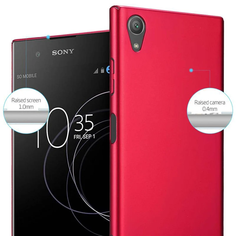 Cadorabo Hülle kompatibel mit Sony Xperia XA1 PLUS Hard Case Schutzhülle in Metall Optik gegen Kratzer und Stöße