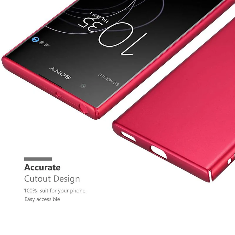 Cadorabo Hülle kompatibel mit Sony Xperia XA1 PLUS Hard Case Schutzhülle in Metall Optik gegen Kratzer und Stöße