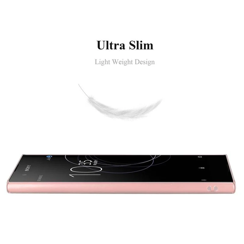 Cadorabo Hülle kompatibel mit Sony Xperia XA1 PLUS Hard Case Schutzhülle in Metall Optik gegen Kratzer und Stöße