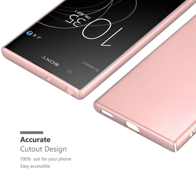Cadorabo Hülle kompatibel mit Sony Xperia XA1 PLUS Hard Case Schutzhülle in Metall Optik gegen Kratzer und Stöße