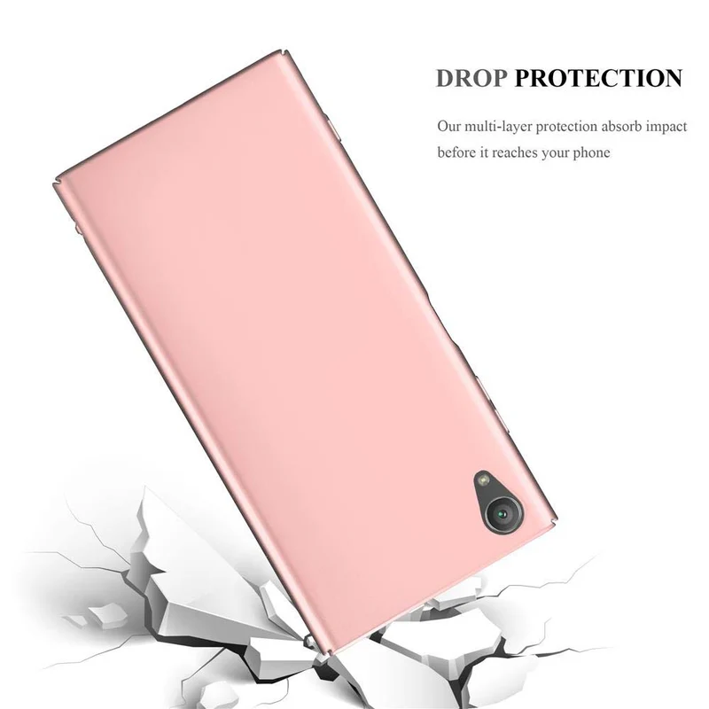 Cadorabo Hülle kompatibel mit Sony Xperia XA1 PLUS Hard Case Schutzhülle in Metall Optik gegen Kratzer und Stöße