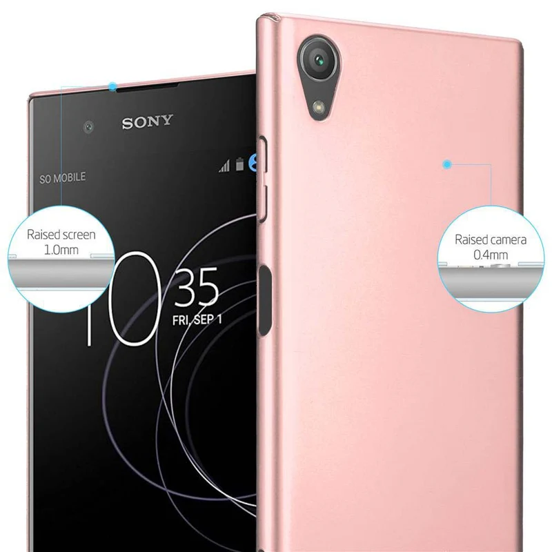 Cadorabo Hülle kompatibel mit Sony Xperia XA1 PLUS Hard Case Schutzhülle in Metall Optik gegen Kratzer und Stöße