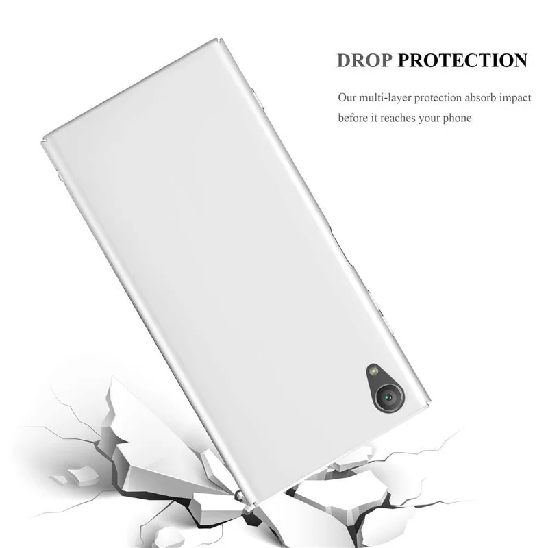 Cadorabo Hülle kompatibel mit Sony Xperia XA1 PLUS Hard Case Schutzhülle in Metall Optik gegen Kratzer und Stöße