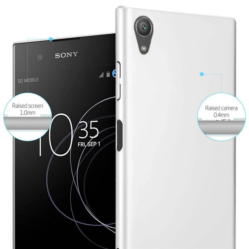 Cadorabo Hülle kompatibel mit Sony Xperia XA1 PLUS Hard Case Schutzhülle in Metall Optik gegen Kratzer und Stöße