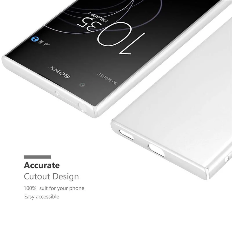 Cadorabo Hülle kompatibel mit Sony Xperia XA1 PLUS Hard Case Schutzhülle in Metall Optik gegen Kratzer und Stöße