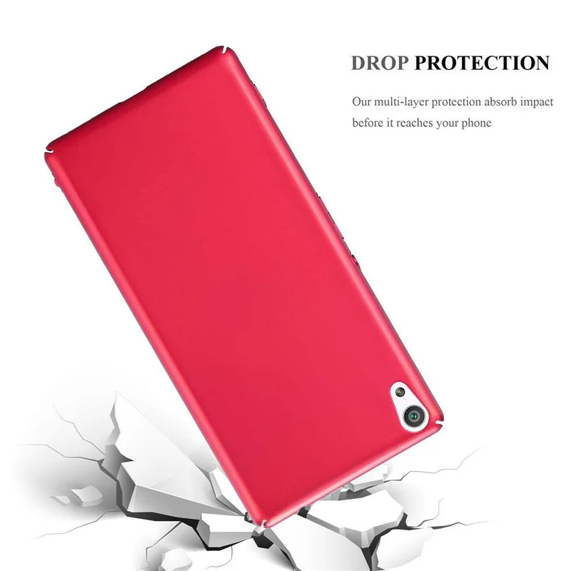 Cadorabo Hülle kompatibel mit Sony Xperia XA ULTRA Hard Case Schutzhülle in Metall Optik gegen Kratzer und Stöße