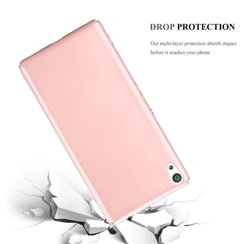 Cadorabo Hülle kompatibel mit Sony Xperia XA ULTRA Hard Case Schutzhülle in Metall Optik gegen Kratzer und Stöße