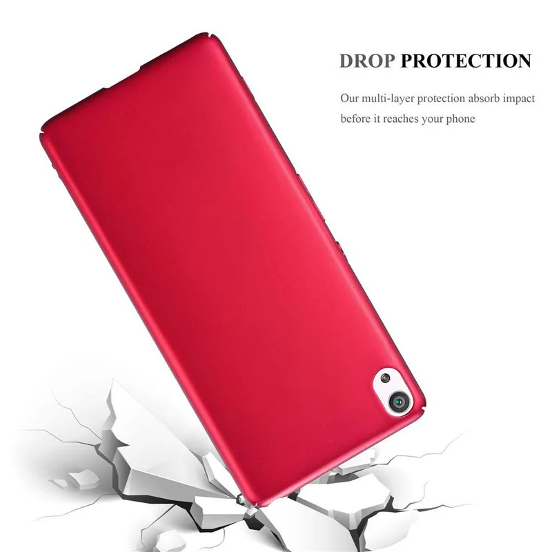 Cadorabo Hülle kompatibel mit Sony Xperia XA Hard Case Schutzhülle in Metall Optik gegen Kratzer und Stöße