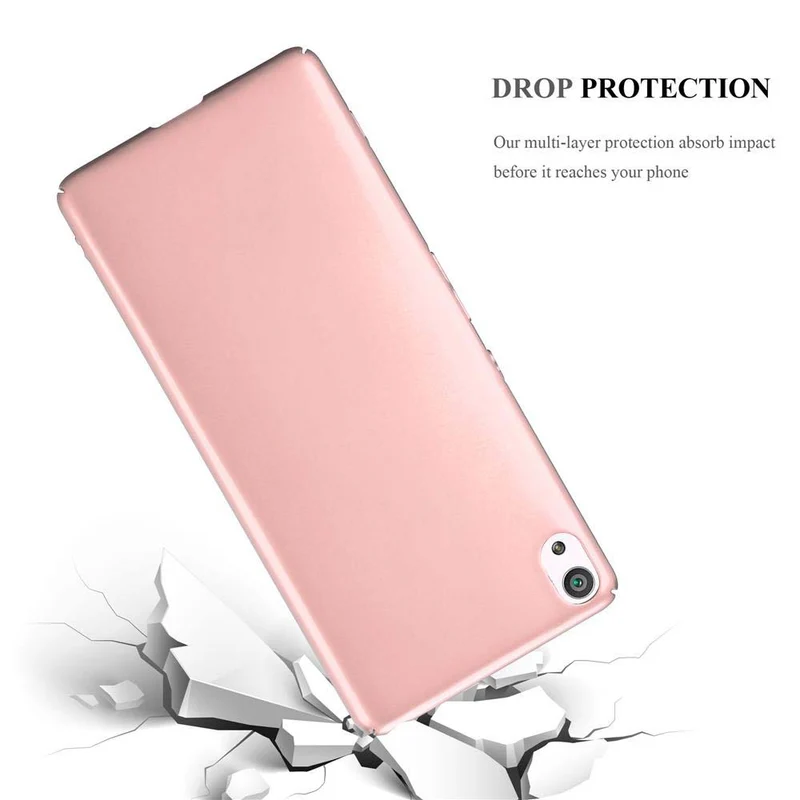 Cadorabo Hülle kompatibel mit Sony Xperia XA Hard Case Schutzhülle in Metall Optik gegen Kratzer und Stöße