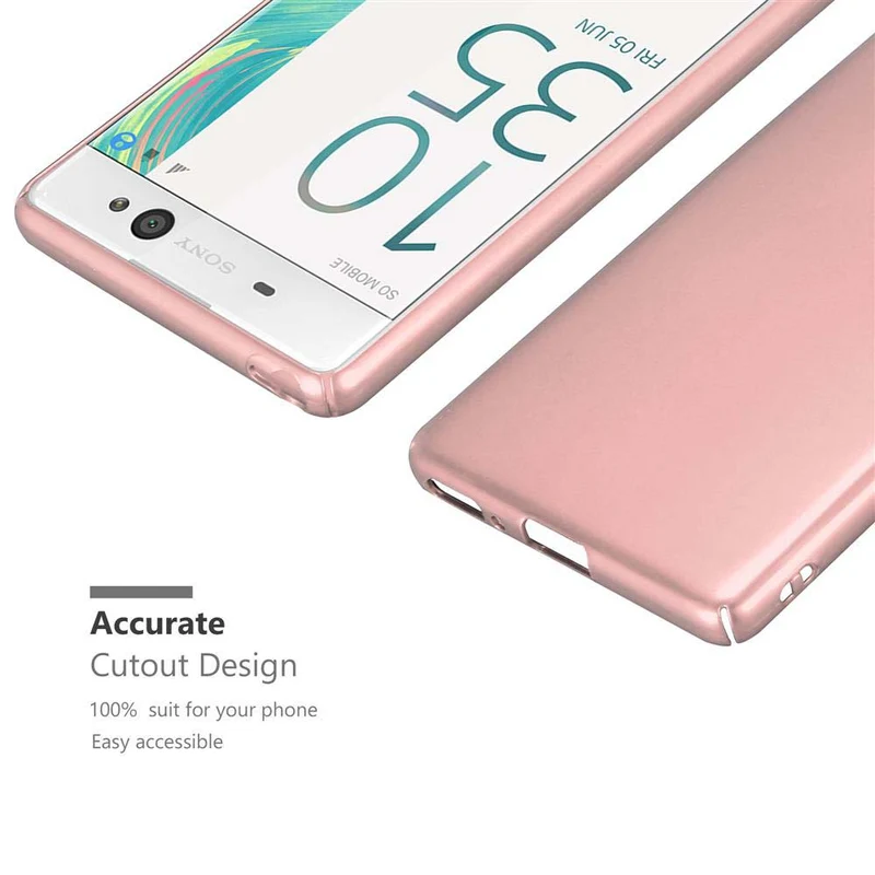 Cadorabo Hülle kompatibel mit Sony Xperia XA Hard Case Schutzhülle in Metall Optik gegen Kratzer und Stöße