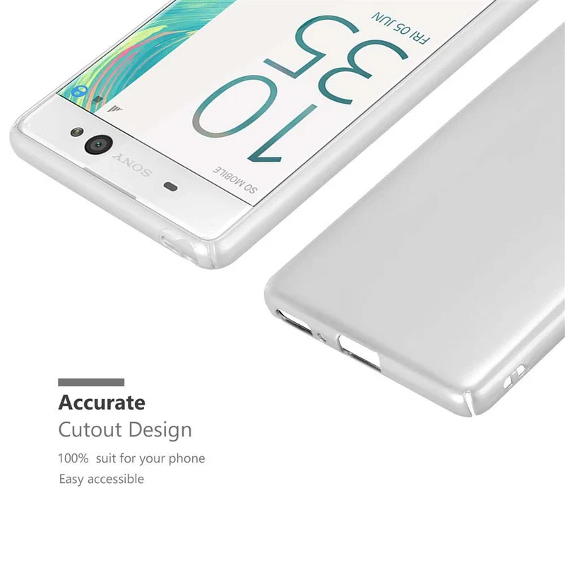 Cadorabo Hülle kompatibel mit Sony Xperia XA Hard Case Schutzhülle in Metall Optik gegen Kratzer und Stöße