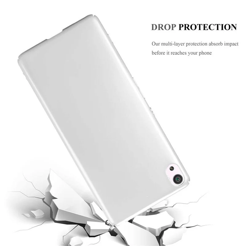Cadorabo Hülle kompatibel mit Sony Xperia XA Hard Case Schutzhülle in Metall Optik gegen Kratzer und Stöße