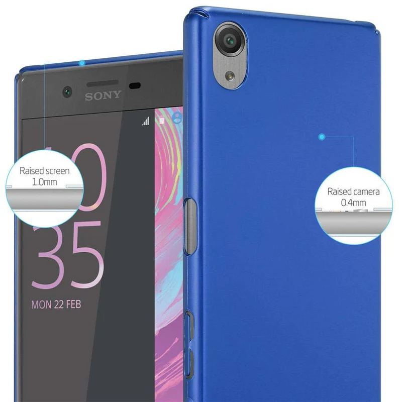 Cadorabo Hülle kompatibel mit Sony Xperia X Hard Case Schutzhülle in Metall Optik gegen Kratzer und Stöße
