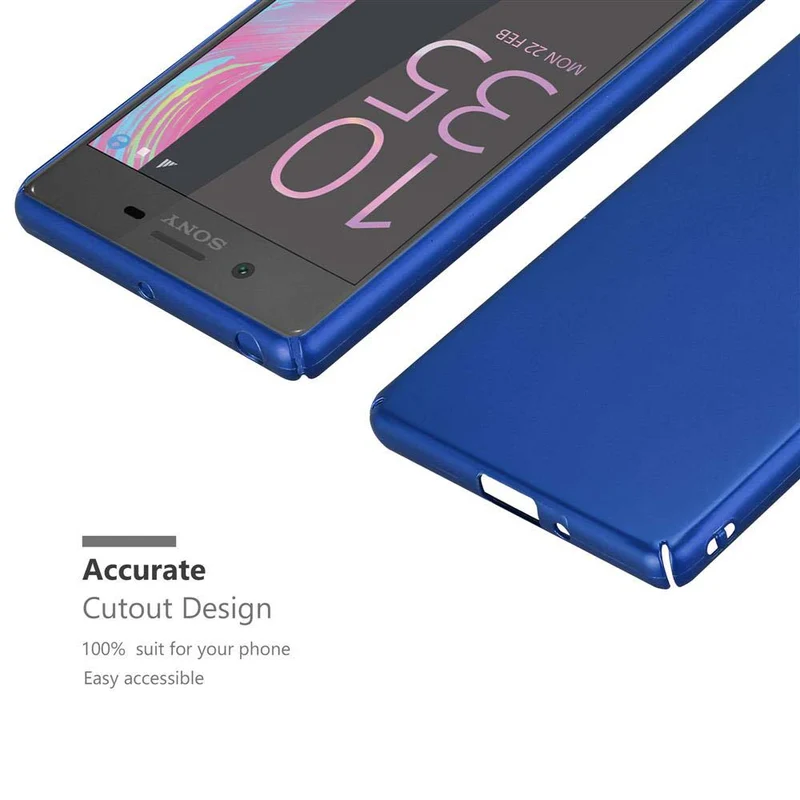 Cadorabo Hülle kompatibel mit Sony Xperia X Hard Case Schutzhülle in Metall Optik gegen Kratzer und Stöße