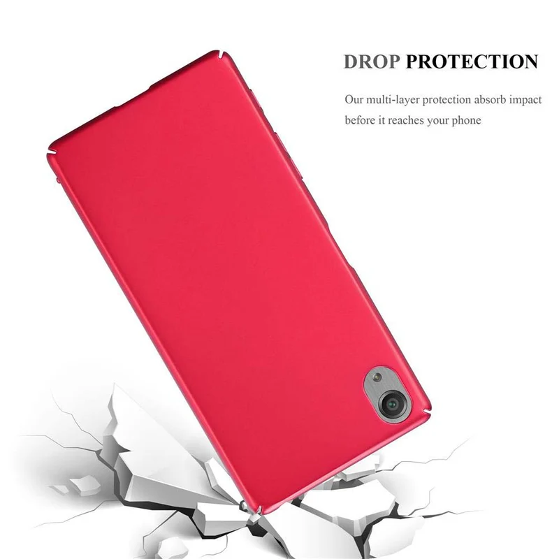 Cadorabo Hülle kompatibel mit Sony Xperia X Hard Case Schutzhülle in Metall Optik gegen Kratzer und Stöße