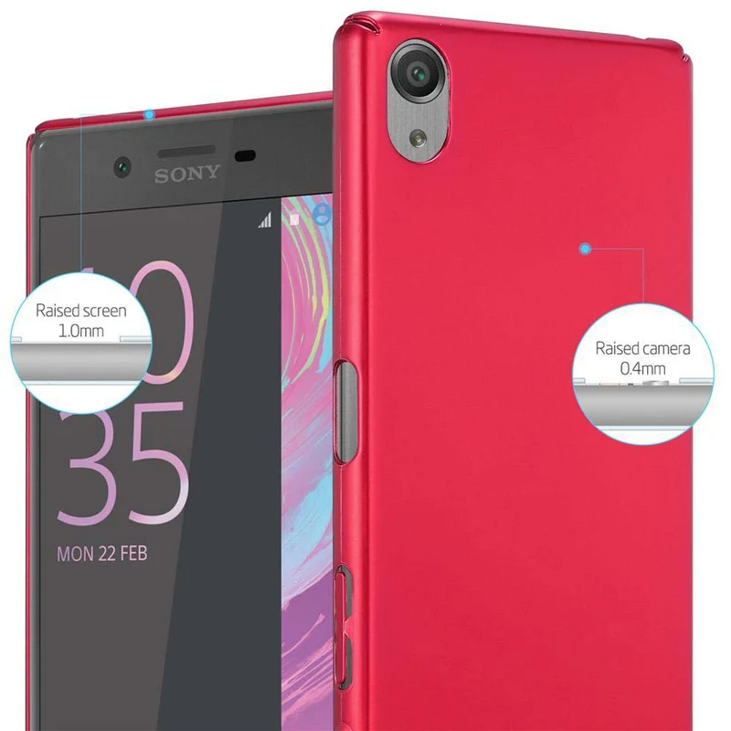 Cadorabo Hülle kompatibel mit Sony Xperia X Hard Case Schutzhülle in Metall Optik gegen Kratzer und Stöße