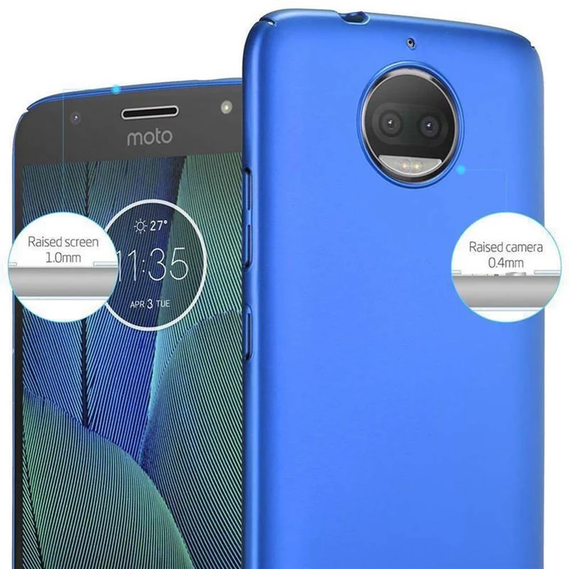 Cadorabo Hülle kompatibel mit Motorola MOTO G5S PLUS Hard Case Schutzhülle in Metall Optik gegen Kratzer und Stöße