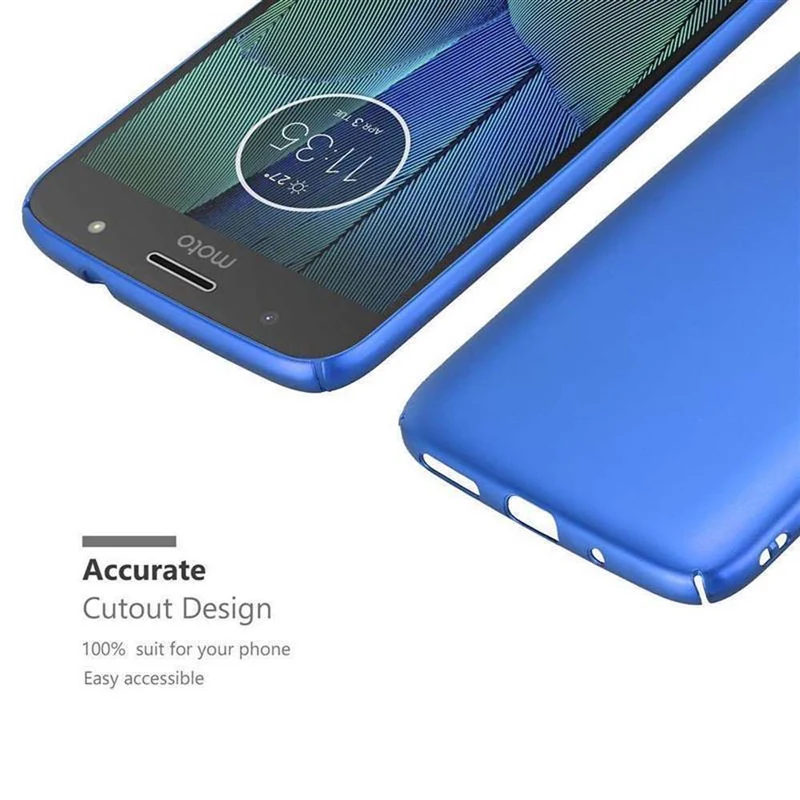 Cadorabo Hülle kompatibel mit Motorola MOTO G5S PLUS Hard Case Schutzhülle in Metall Optik gegen Kratzer und Stöße