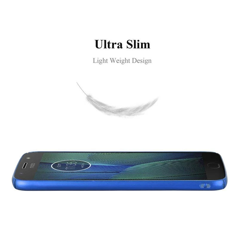 Cadorabo Hülle kompatibel mit Motorola MOTO G5S PLUS Hard Case Schutzhülle in Metall Optik gegen Kratzer und Stöße