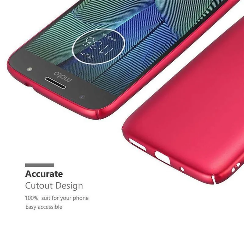 Cadorabo Hülle kompatibel mit Motorola MOTO G5S PLUS Hard Case Schutzhülle in Metall Optik gegen Kratzer und Stöße