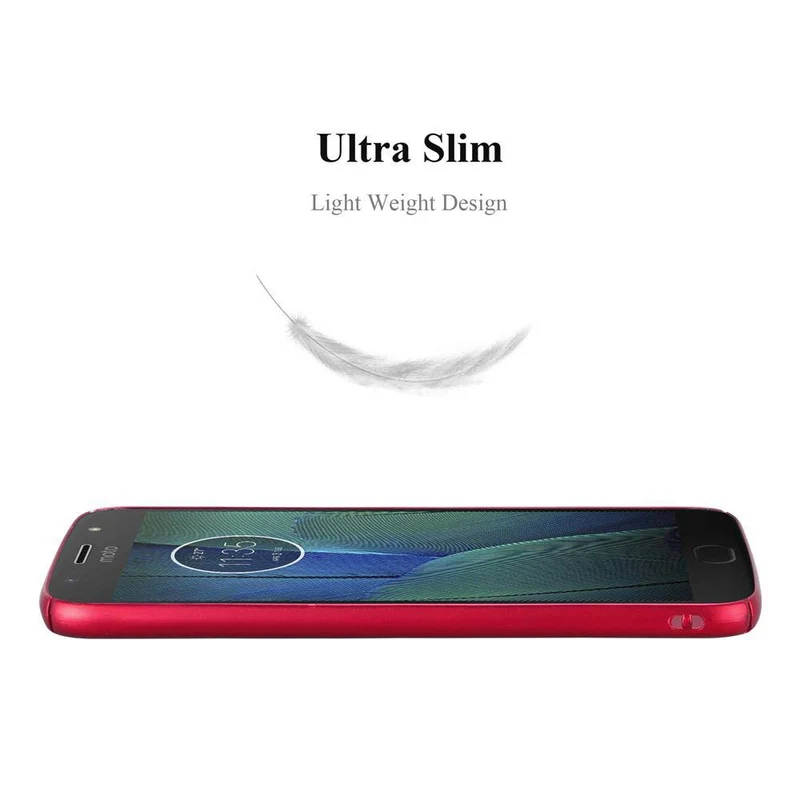 Cadorabo Hülle kompatibel mit Motorola MOTO G5S PLUS Hard Case Schutzhülle in Metall Optik gegen Kratzer und Stöße