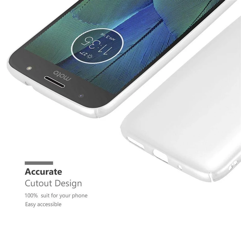 Cadorabo Hülle kompatibel mit Motorola MOTO G5S PLUS Hard Case Schutzhülle in Metall Optik gegen Kratzer und Stöße