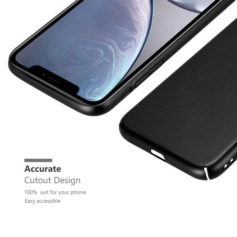 Cadorabo Hülle kompatibel mit Apple iPhone XR Hard Case Schutzhülle in Metall Optik gegen Kratzer und Stöße