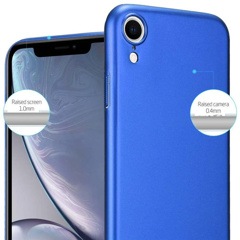 Cadorabo Hülle kompatibel mit Apple iPhone XR Hard Case Schutzhülle in Metall Optik gegen Kratzer und Stöße