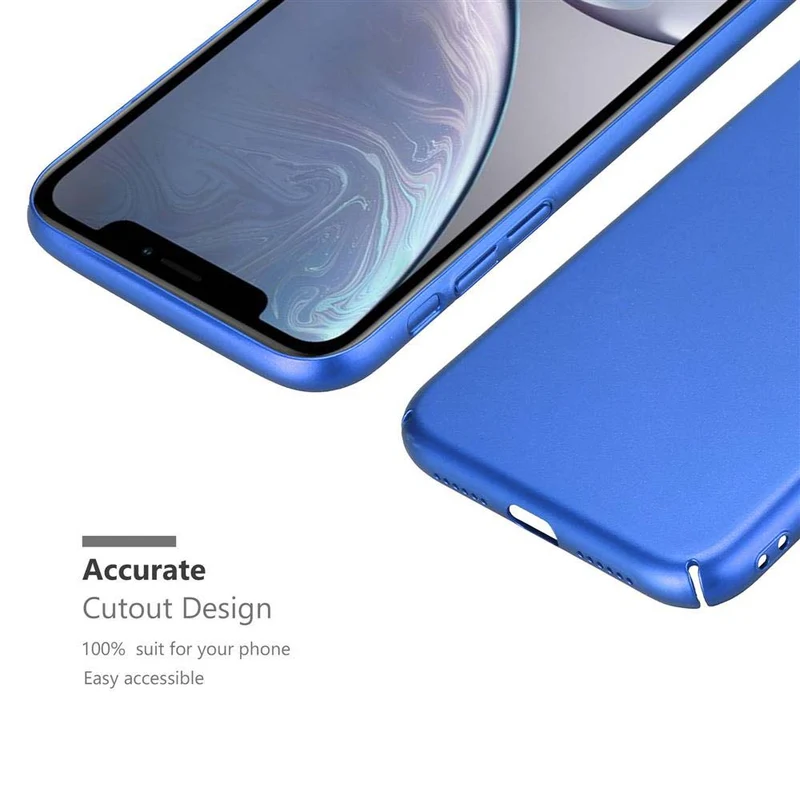 Cadorabo Hülle kompatibel mit Apple iPhone XR Hard Case Schutzhülle in Metall Optik gegen Kratzer und Stöße