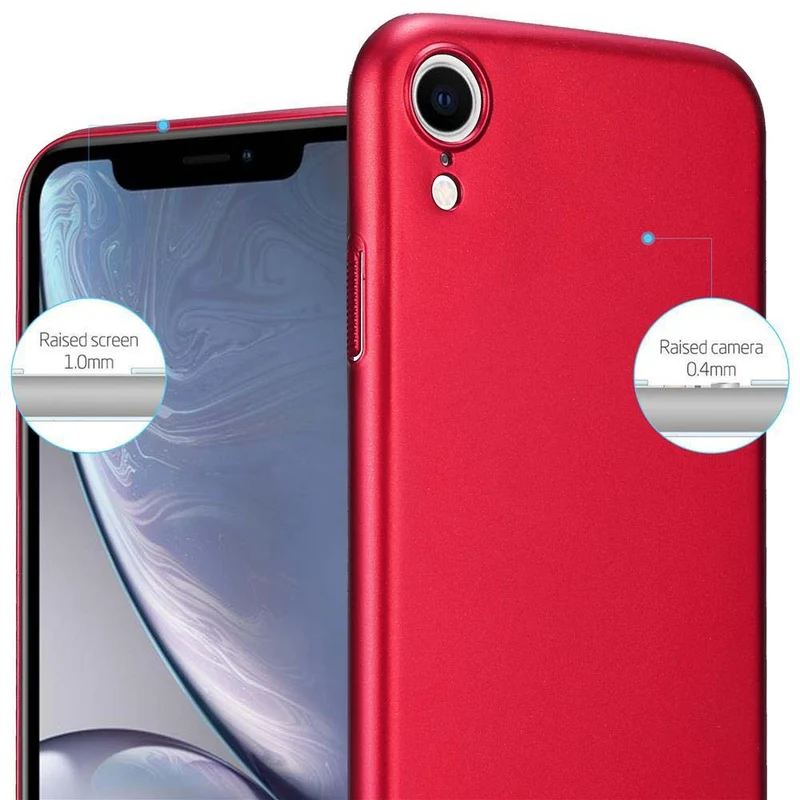 Cadorabo Hülle kompatibel mit Apple iPhone XR Hard Case Schutzhülle in Metall Optik gegen Kratzer und Stöße