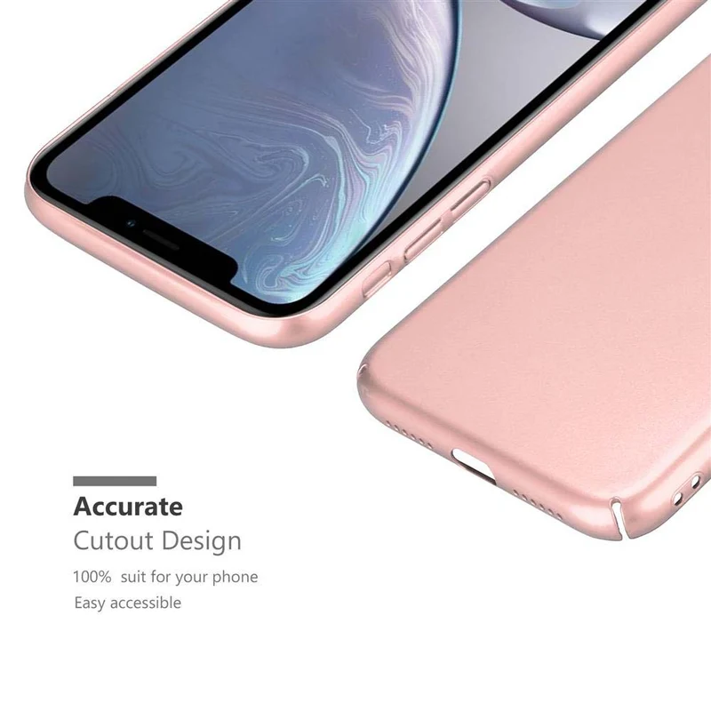 Cadorabo Hülle kompatibel mit Apple iPhone XR Hard Case Schutzhülle in Metall Optik gegen Kratzer und Stöße