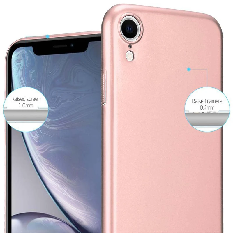 Cadorabo Hülle kompatibel mit Apple iPhone XR Hard Case Schutzhülle in Metall Optik gegen Kratzer und Stöße