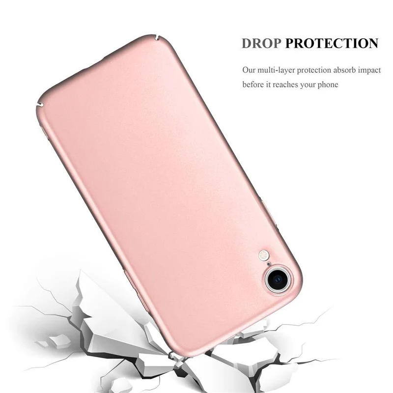 Cadorabo Hülle kompatibel mit Apple iPhone XR Hard Case Schutzhülle in Metall Optik gegen Kratzer und Stöße