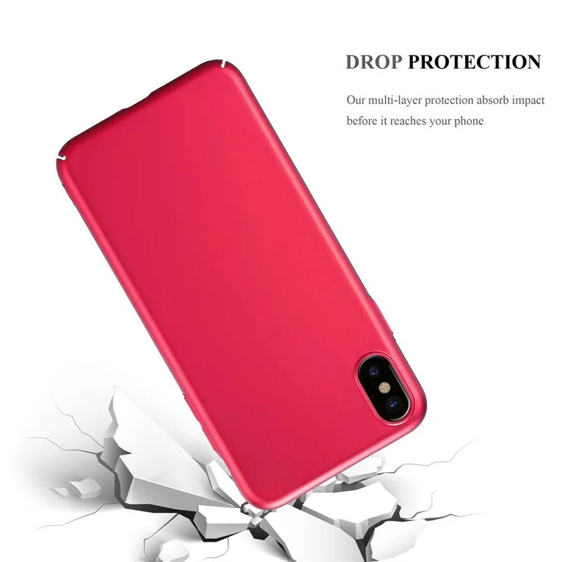Cadorabo Hülle kompatibel mit Apple iPhone XS MAX Hard Case Schutzhülle in Metall Optik gegen Kratzer und Stöße