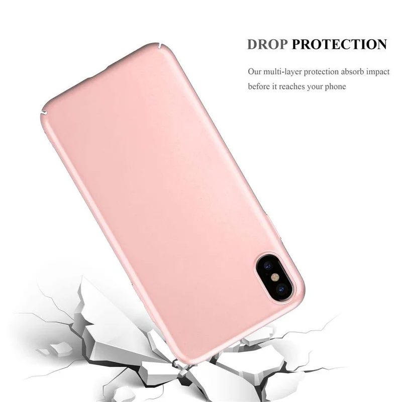 Cadorabo Hülle kompatibel mit Apple iPhone XS MAX Hard Case Schutzhülle in Metall Optik gegen Kratzer und Stöße