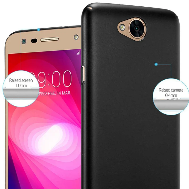 Cadorabo Hülle kompatibel mit LG X POWER 2 Hard Case Schutzhülle in Metall Optik gegen Kratzer und Stöße