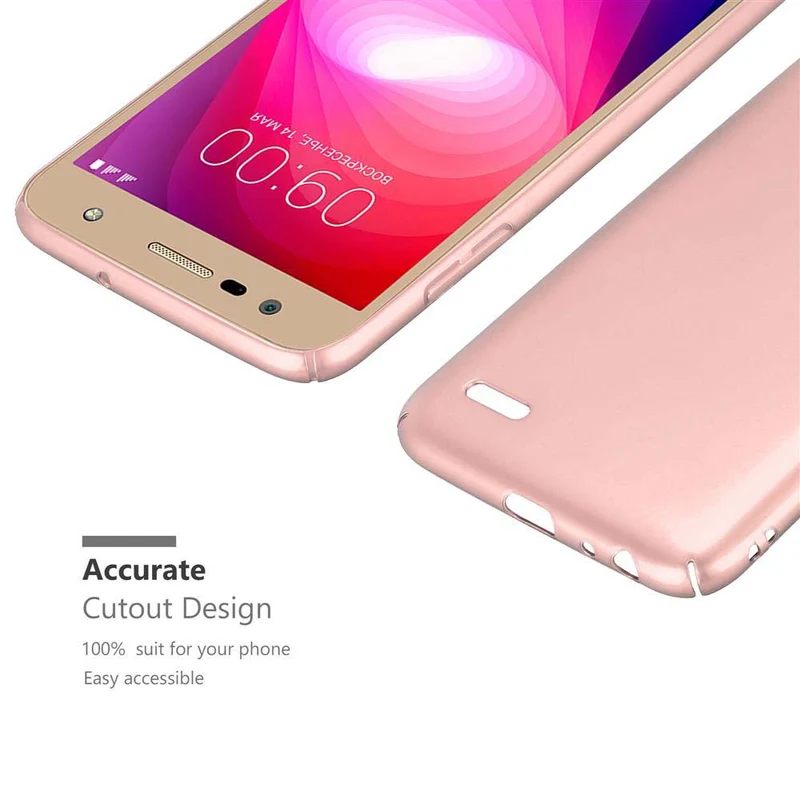 Cadorabo Hülle kompatibel mit LG X POWER 2 Hard Case Schutzhülle in Metall Optik gegen Kratzer und Stöße