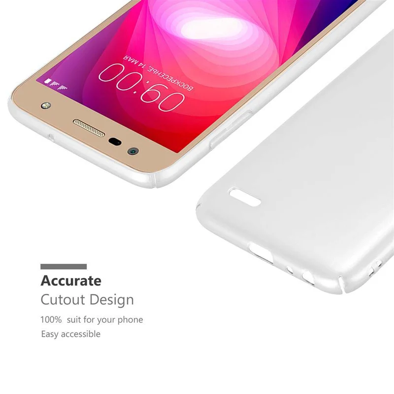 Cadorabo Hülle kompatibel mit LG X POWER 2 Hard Case Schutzhülle in Metall Optik gegen Kratzer und Stöße