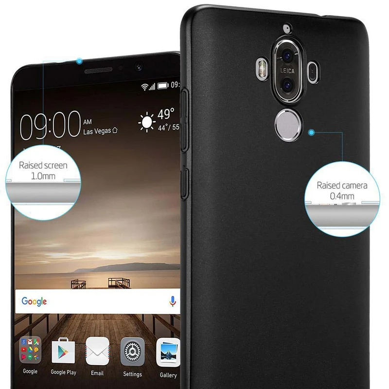 Cadorabo Hülle kompatibel mit Huawei MATE 9 Hard Case Schutzhülle in Metall Optik gegen Kratzer und Stöße