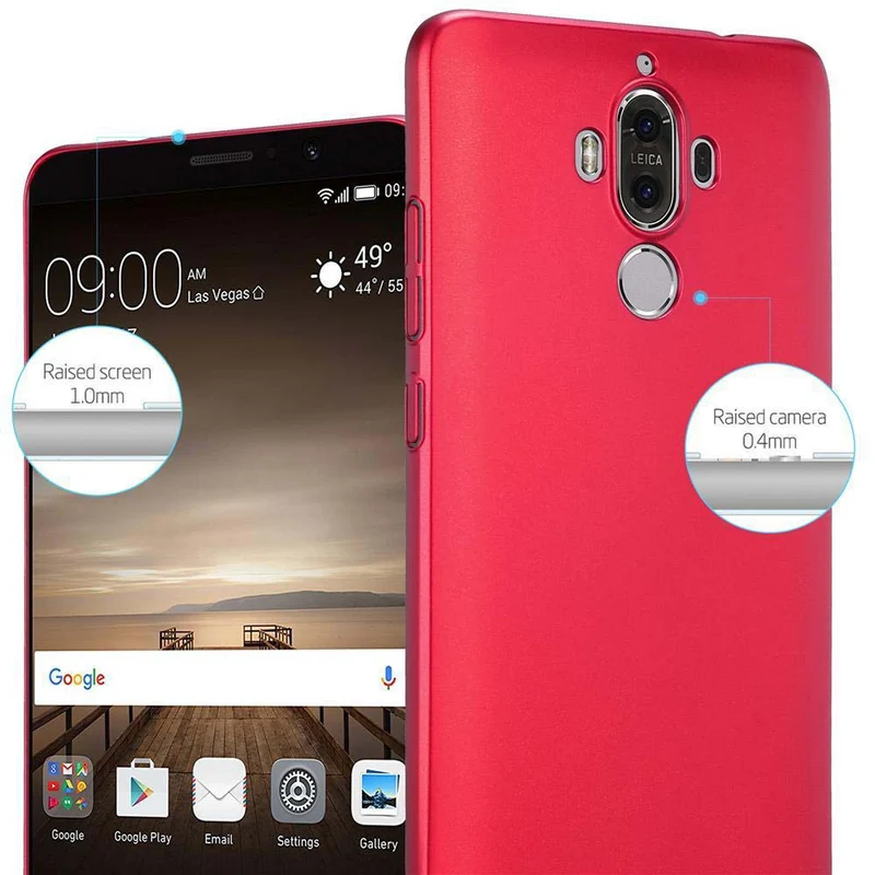 Cadorabo Hülle kompatibel mit Huawei MATE 9 Hard Case Schutzhülle in Metall Optik gegen Kratzer und Stöße