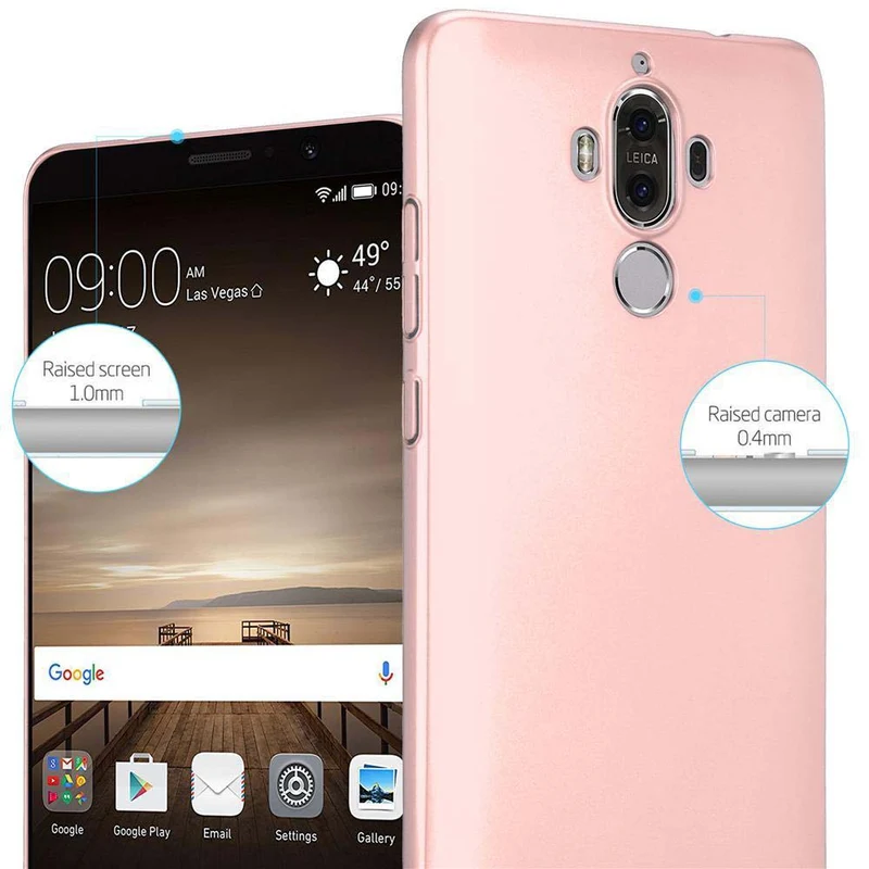 Cadorabo Hülle kompatibel mit Huawei MATE 9 Hard Case Schutzhülle in Metall Optik gegen Kratzer und Stöße
