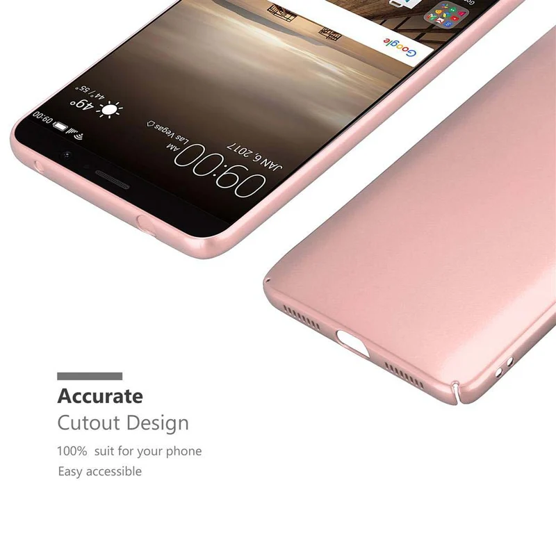 Cadorabo Hülle kompatibel mit Huawei MATE 9 Hard Case Schutzhülle in Metall Optik gegen Kratzer und Stöße