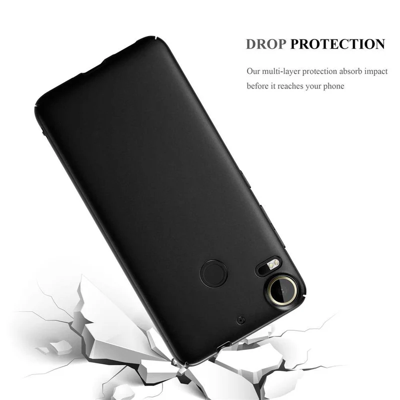 Cadorabo Hülle kompatibel mit HTC Desire 10 PRO Hard Case Schutzhülle in Metall Optik gegen Kratzer und Stöße