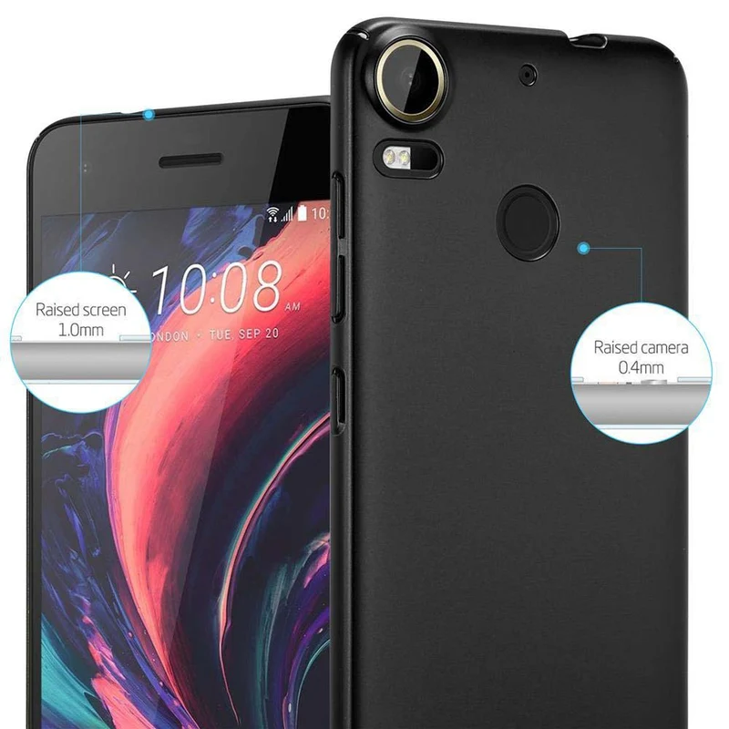 Cadorabo Hülle kompatibel mit HTC Desire 10 PRO Hard Case Schutzhülle in Metall Optik gegen Kratzer und Stöße