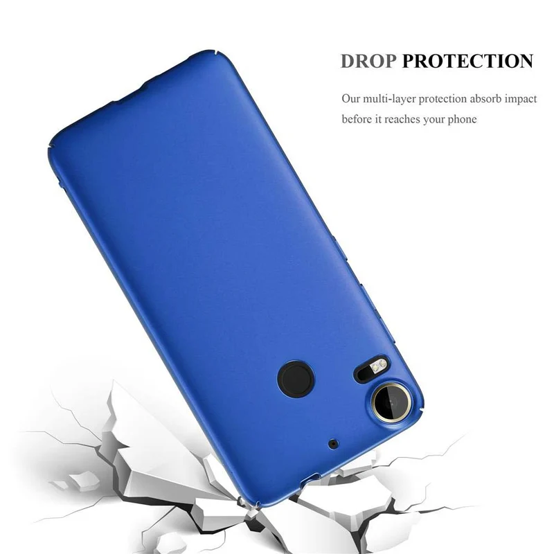 Cadorabo Hülle kompatibel mit HTC Desire 10 PRO Hard Case Schutzhülle in Metall Optik gegen Kratzer und Stöße