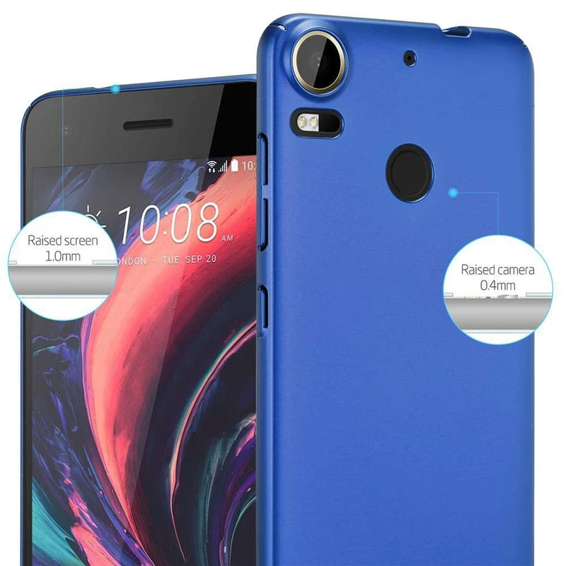 Cadorabo Hülle kompatibel mit HTC Desire 10 PRO Hard Case Schutzhülle in Metall Optik gegen Kratzer und Stöße