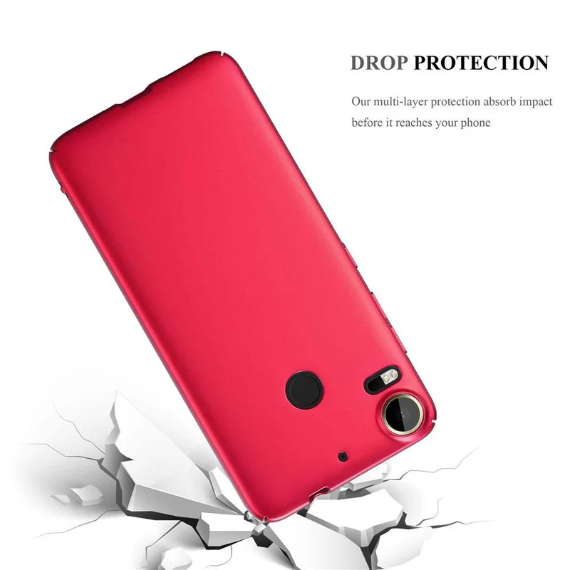 Cadorabo Hülle kompatibel mit HTC Desire 10 PRO Hard Case Schutzhülle in Metall Optik gegen Kratzer und Stöße
