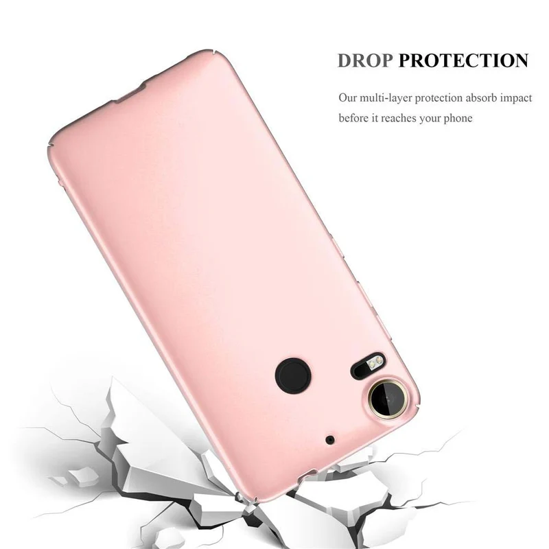 Cadorabo Hülle kompatibel mit HTC Desire 10 PRO Hard Case Schutzhülle in Metall Optik gegen Kratzer und Stöße